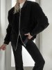 Pikowana Kurtka Bomber Jacket Oversize Black